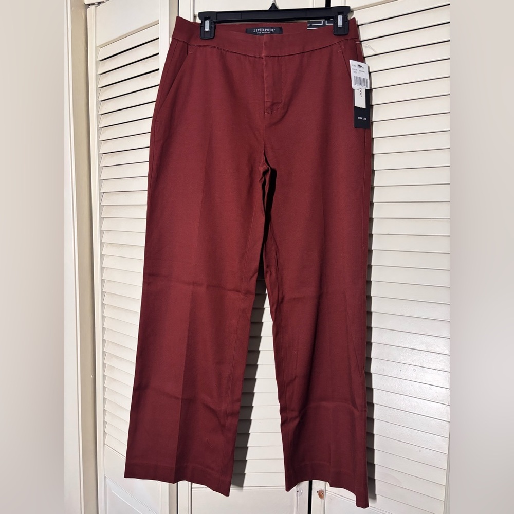 Liverpool Wide Leg Trouser In Brunette | Sz 2 | NWT